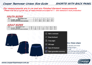 Short size guide